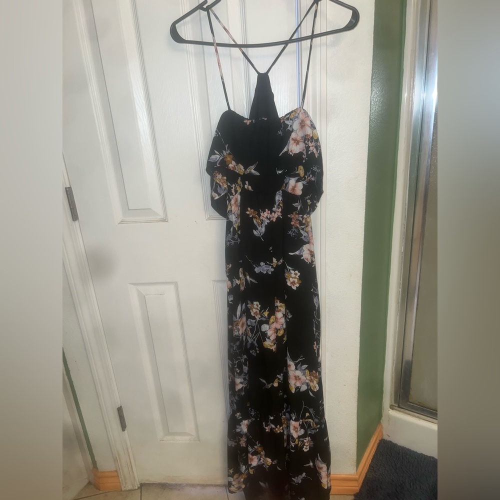 Floral Black Maxi Dress